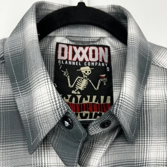 DIXXON MLM Social Distortion Collaboration Flannel Button Down Shirt NWOT SM - Picture 2 of 16